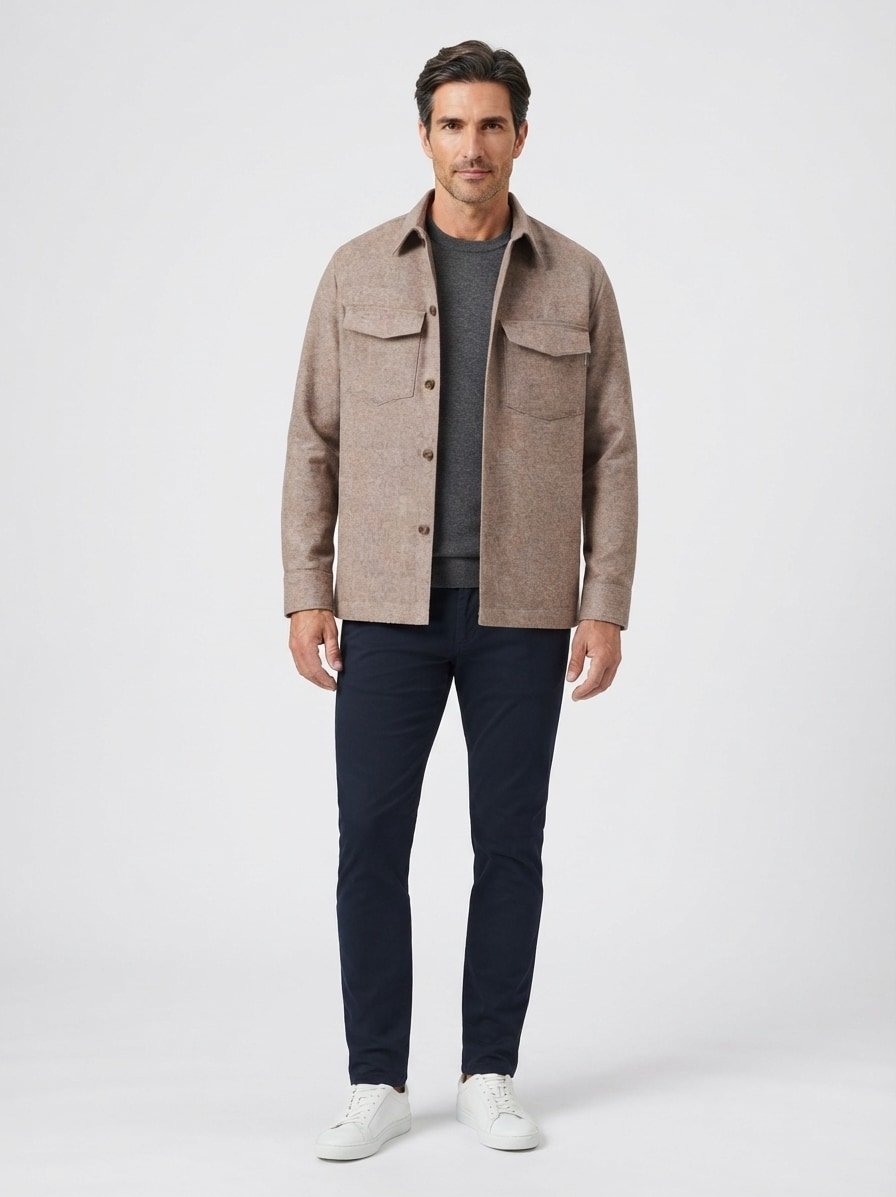 Overshirt, Flanell, Kent, Brusttasche, braun