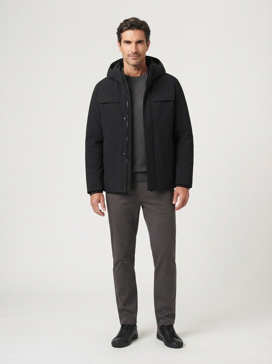 Jacke Ciresponse, Mikrofaser wasserabweisend, schwarz