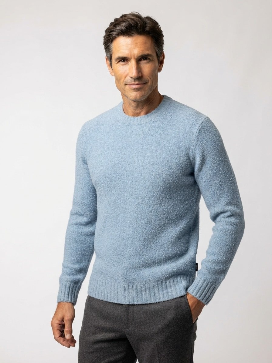 Pullover Cizac, Baumwolle, blau meliert