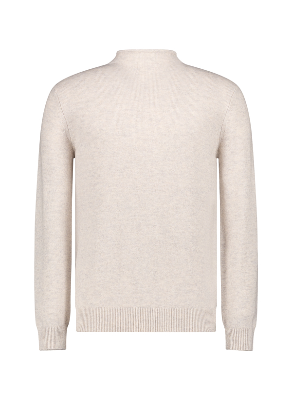 Stehkragenpullover Cigono, Woll-Mischung, beige-grau meliert