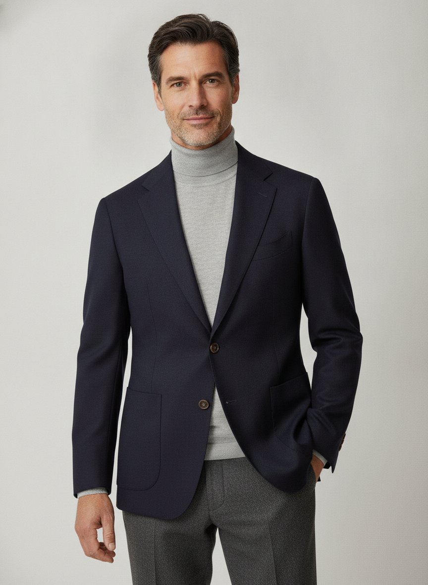 Sakko Giornos, Shaped Fit, Schurwolle ungefüttert, dunkelblau