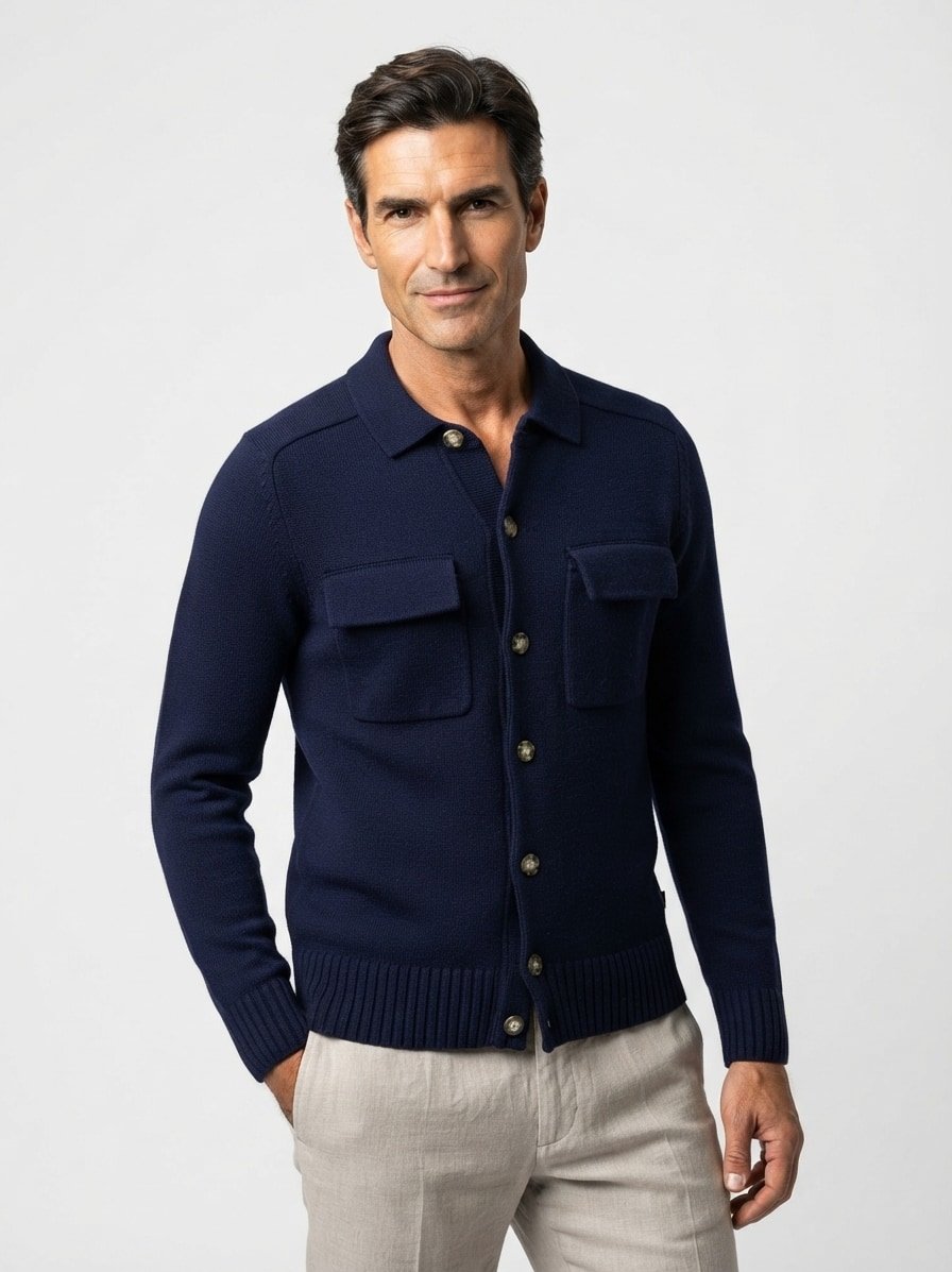 Cardigan, Schurwolle, navy