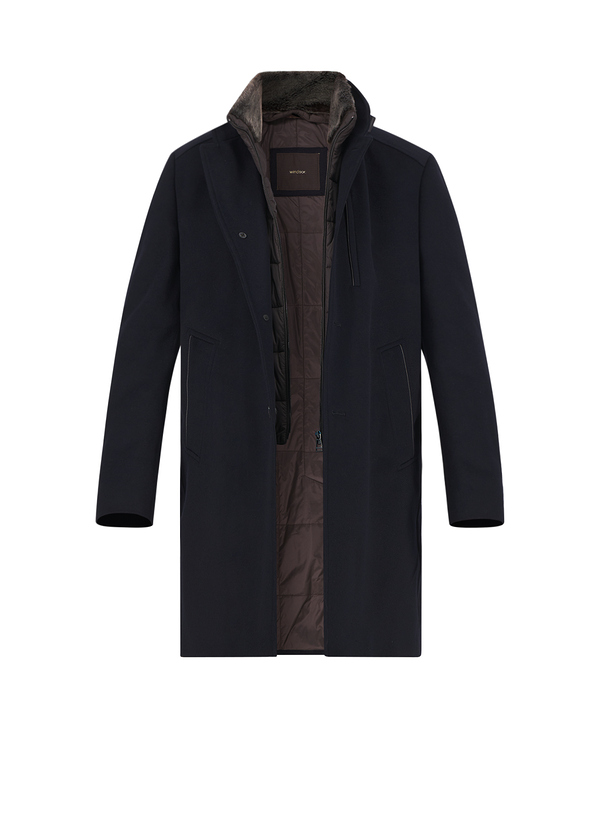 Windsor Herren Mantel blau unifarben