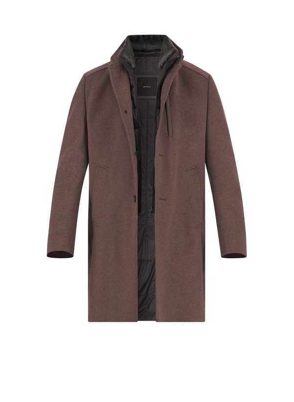 Windsor Herren Mantel braun unifarben