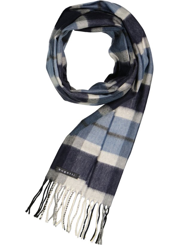 Schal, Mikrofaser, navy-rauchblau kariert