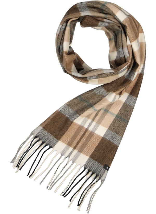 Schal, Mikrofaser, braun-beige kariert