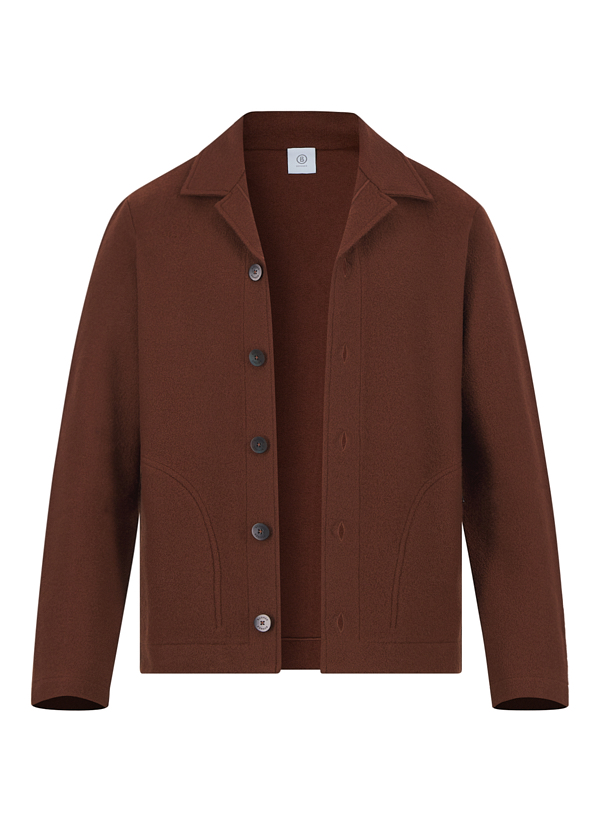 Overshirt, Wolle, Revers, braun