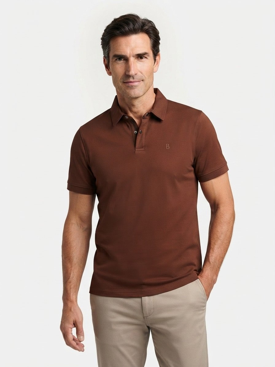 Polo-Shirt Timo-5F, Regular Fit, Baumwoll-Piqué, braun