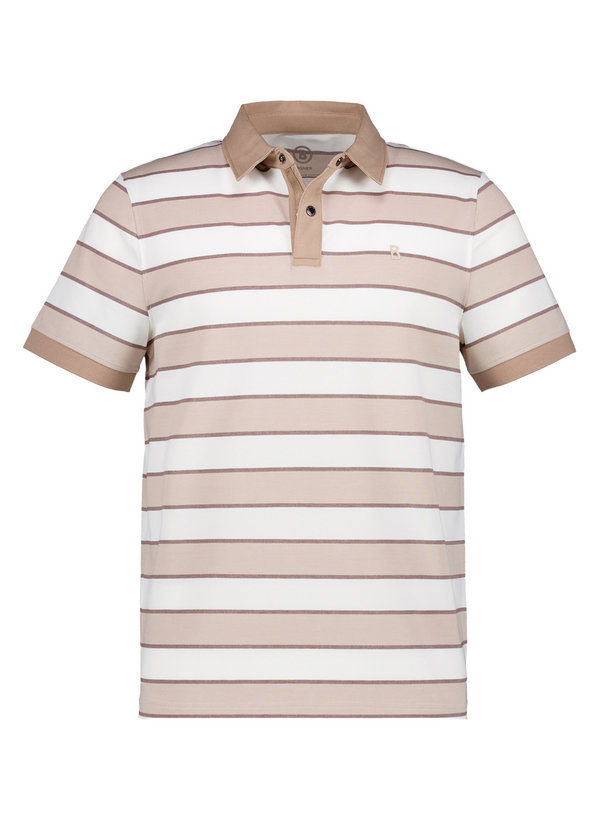 Polo-Shirt Timo-5F, Regular Fit, Baumwoll-Piqué, beige-offwhite gestreift