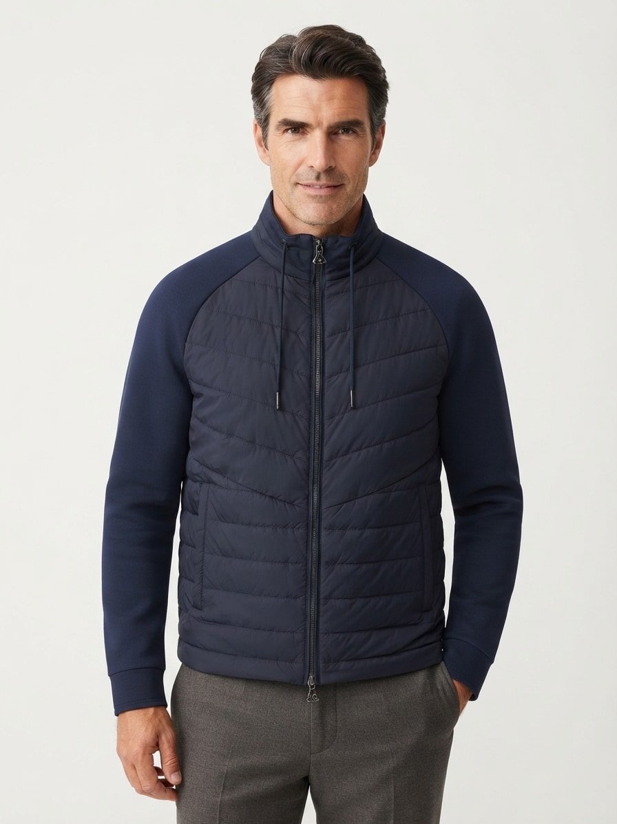 Hybrid Jacke Baker D1, Baumwolle-Modal, navy