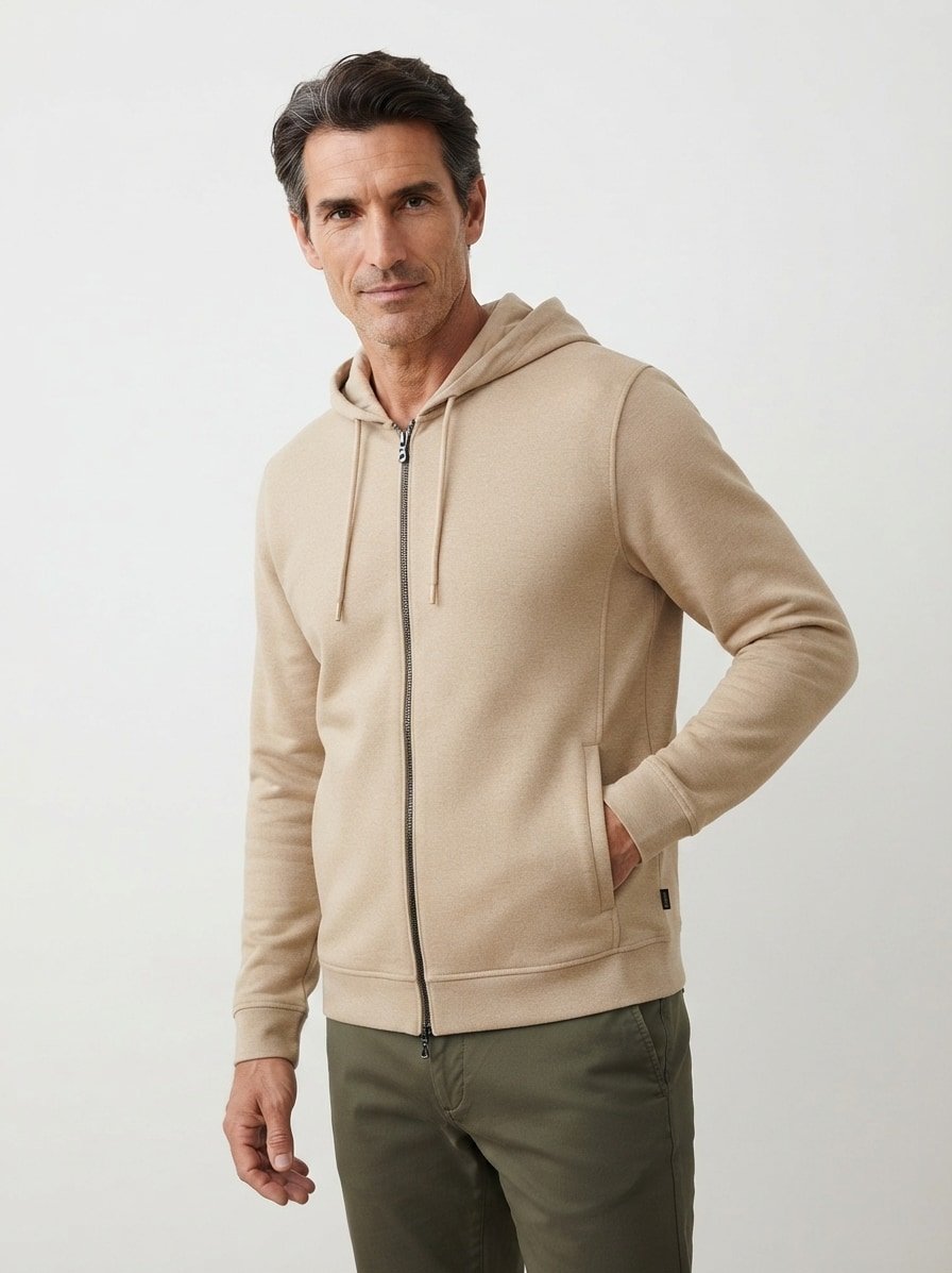 Kapuzenjacke Laros, Baumwolle-Kaschmir beige