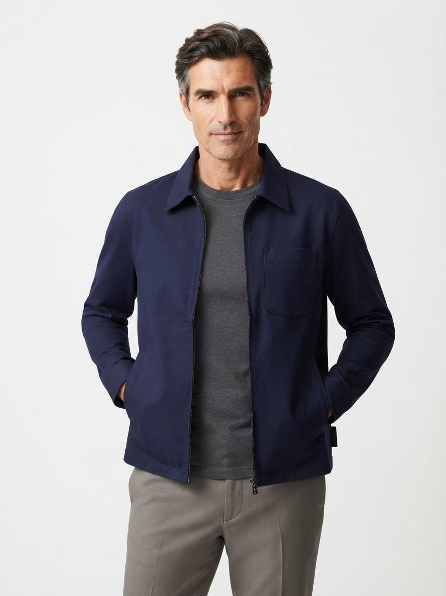 Overshirt Xaver, Jersey, dunkelblau