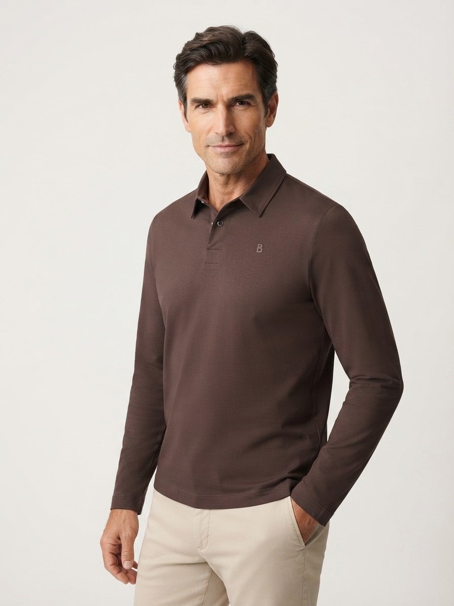 Polo-Shirt Timon, Stretch-Piqué, dunkelbraun