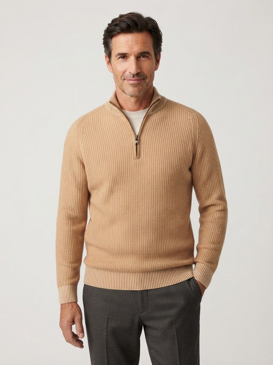 Troyer DWayn, Schurwolle-Kaschmir, hellbraun-beige