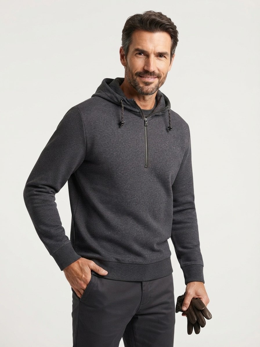 Hoodie Walker, Baumwolle, anthrazit melange