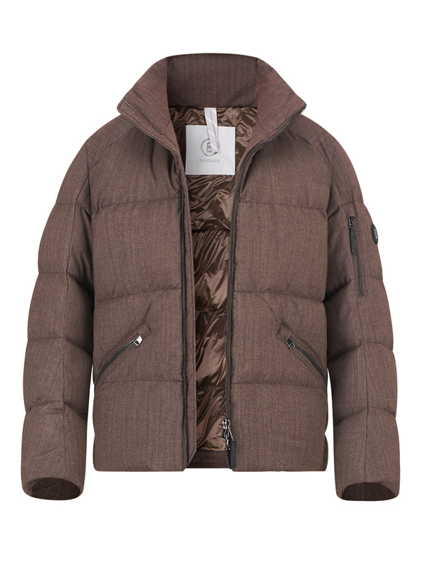 Daunenjacke Jamy-DW3, Wolle Mikrofaser, braun