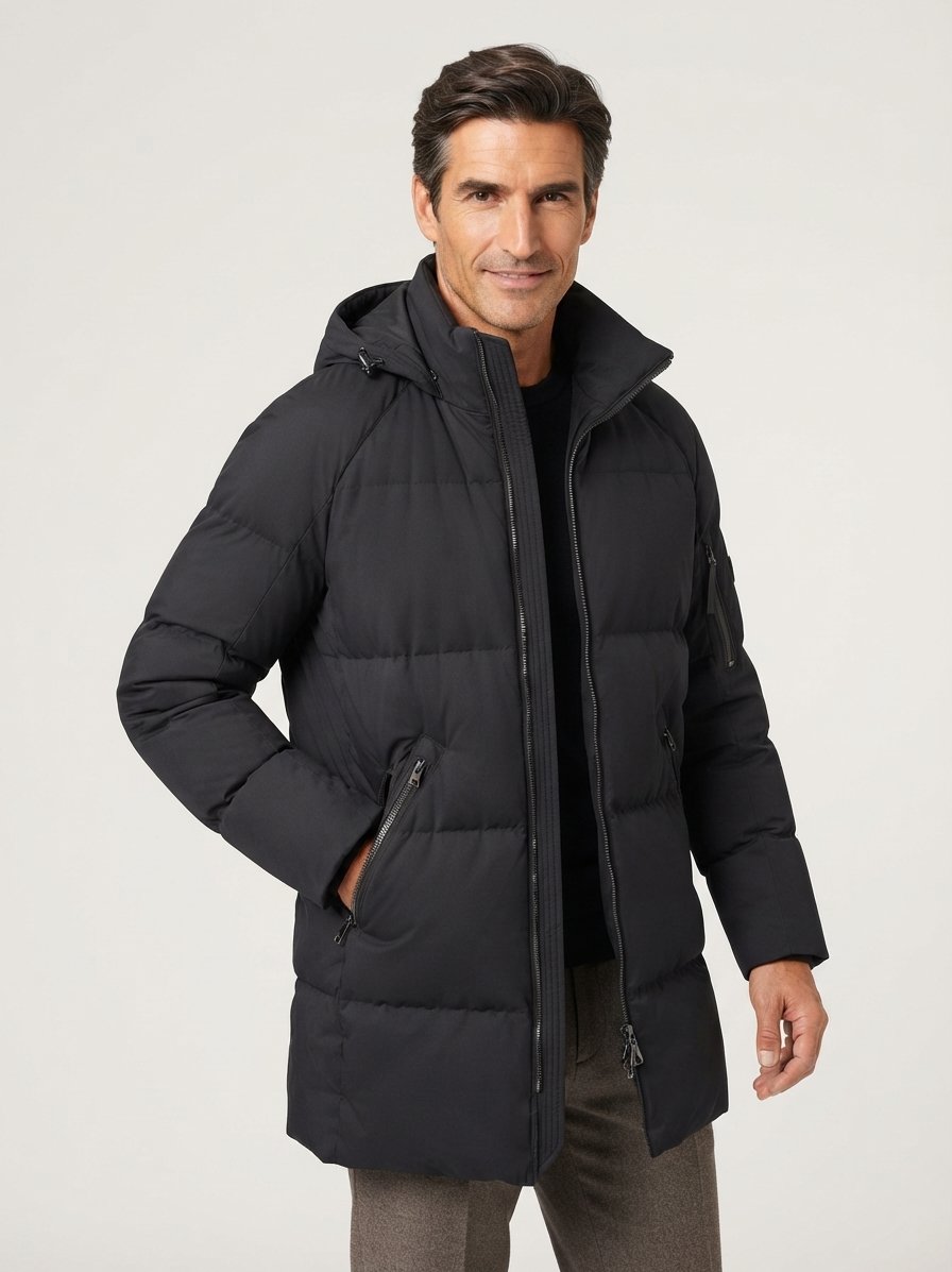 Daunenparka Jones-D3, Nylon wasserabweisend, schwarz