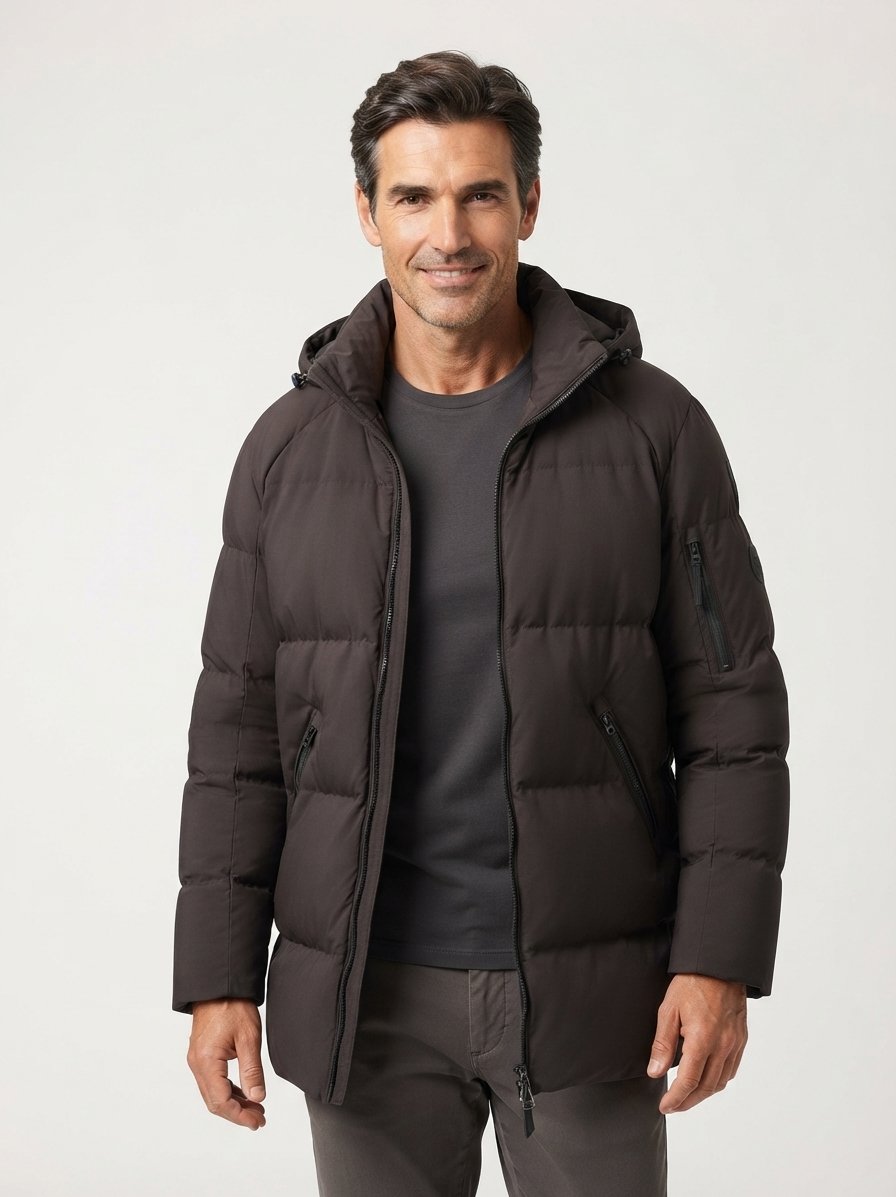 Daunenparka Jones-D3, Nylon wasserabweisend, braun