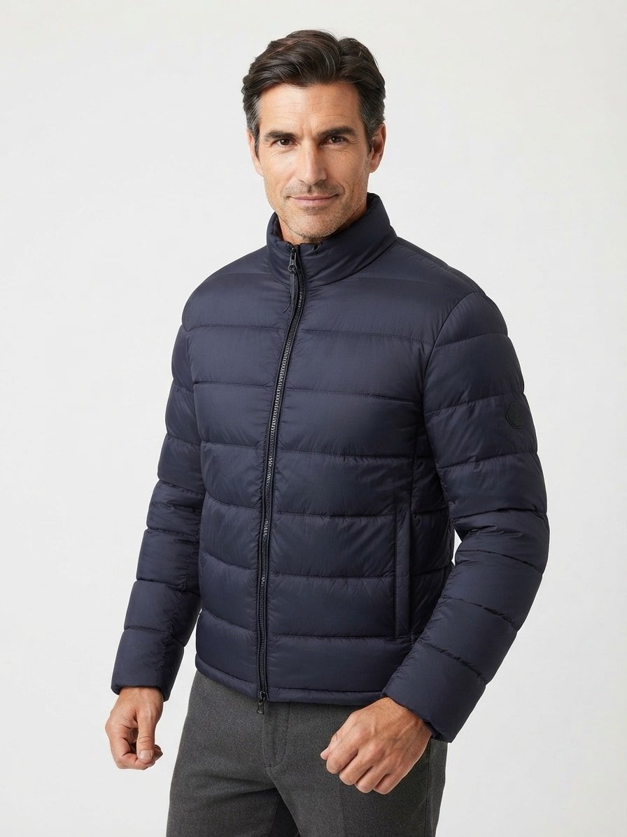 Daunenjacke Hugh, Mikrofaser, navy