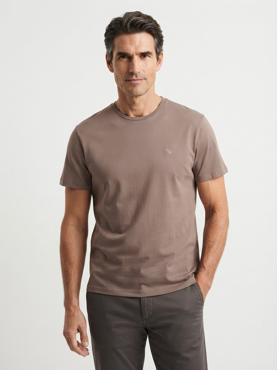 T-Shirt, Regular Fit, Baumwolle, taupe