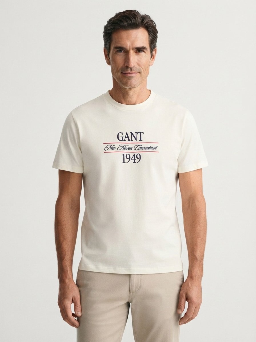 T-Shirt, Regular Fit, Baumwolle, creme