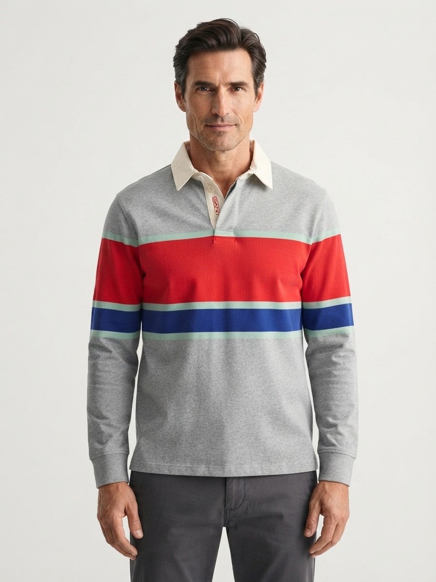 Pullover, Baumwolle, grau gestreift