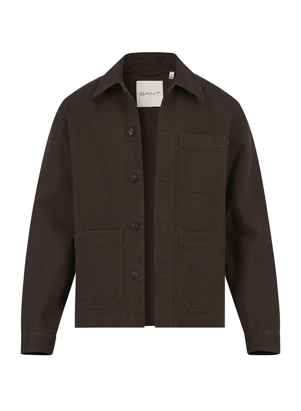 Overshirt, Baumwolle, schwarzbraun