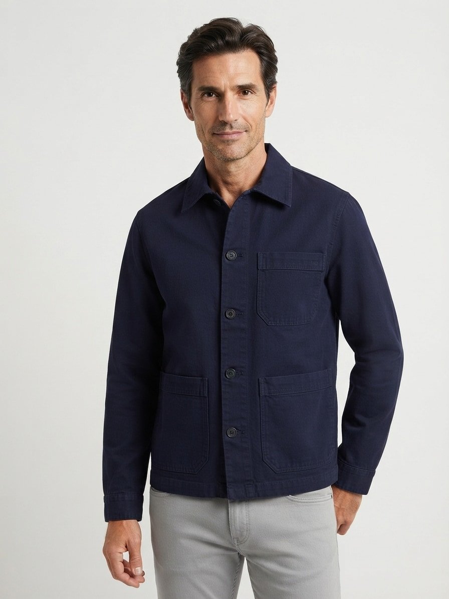 Overshirt, Baumwolle, nachtblau