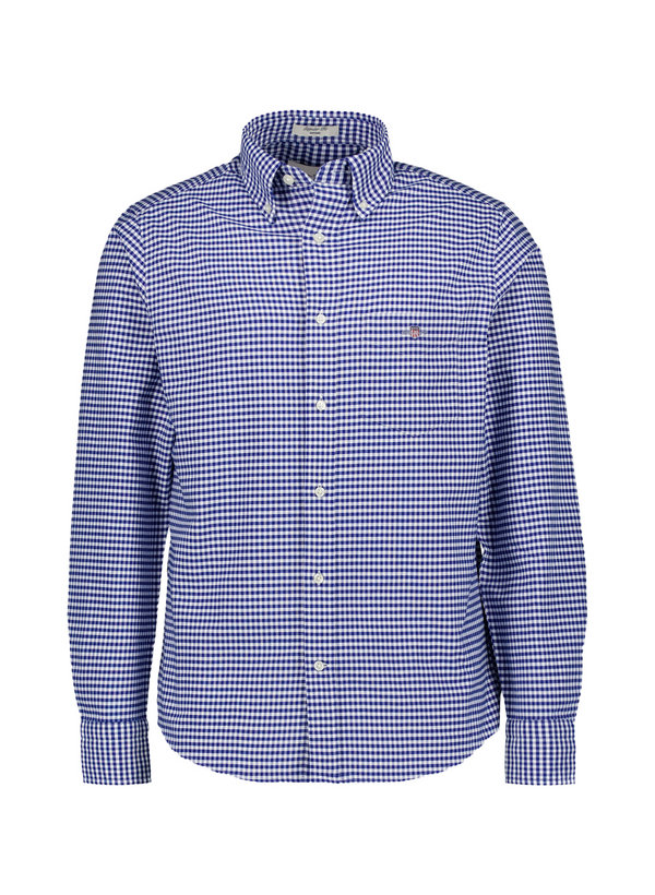 Hemd, Regular, Oxford, Button-Down, Brusttasche, blau kariert