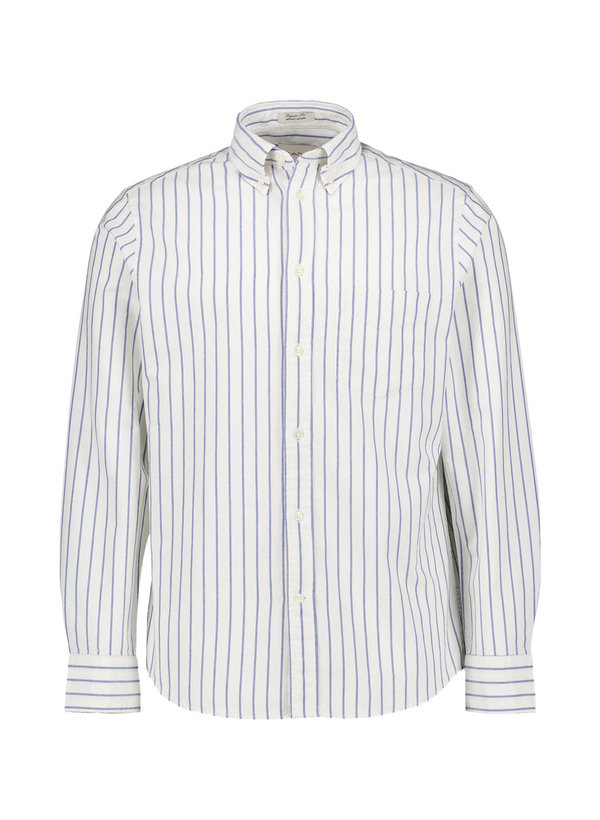 Hemd, Regular, Oxford, Button-Down, Brusttasche, creme gestreift