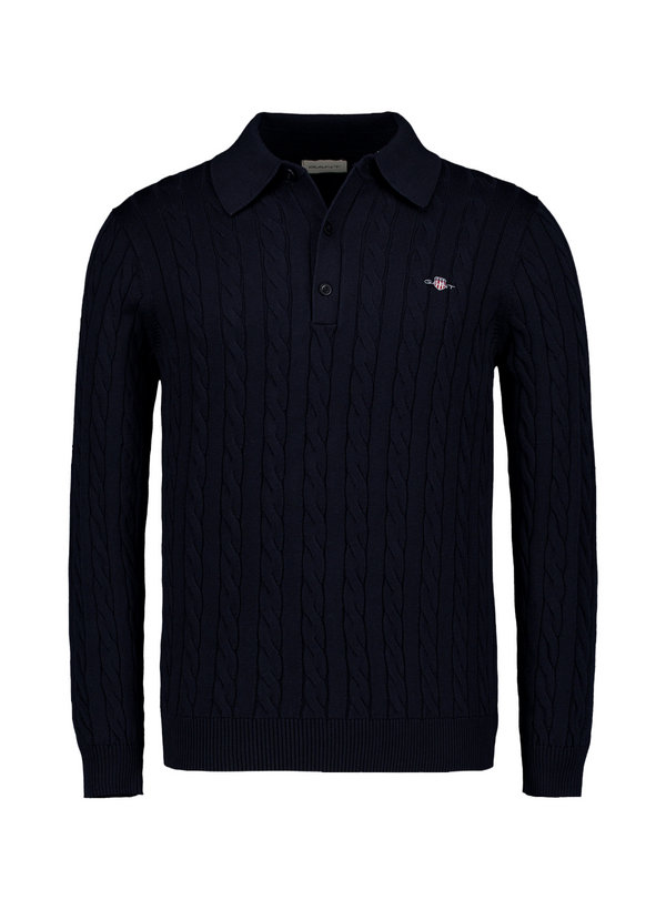 Pullover mit Polokragen, Baumwolle, schwarz