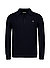 Pullover mit Polokragen, Baumwolle, schwarz - dunkelblau