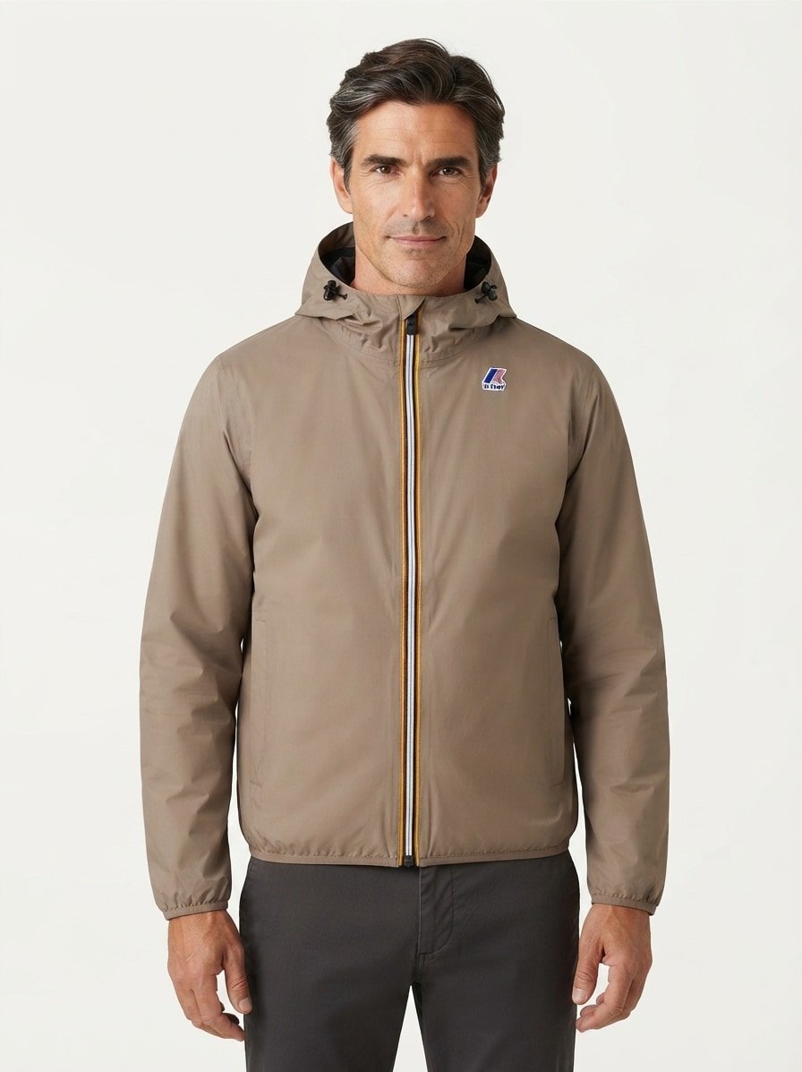 Regenjacke, Mikrofaser, wasserabweisend, beige