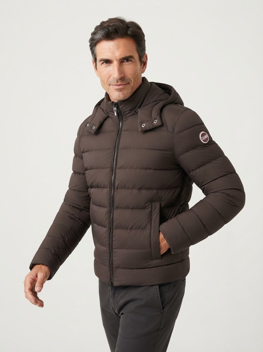 Daunenjacke, Nylon, braun