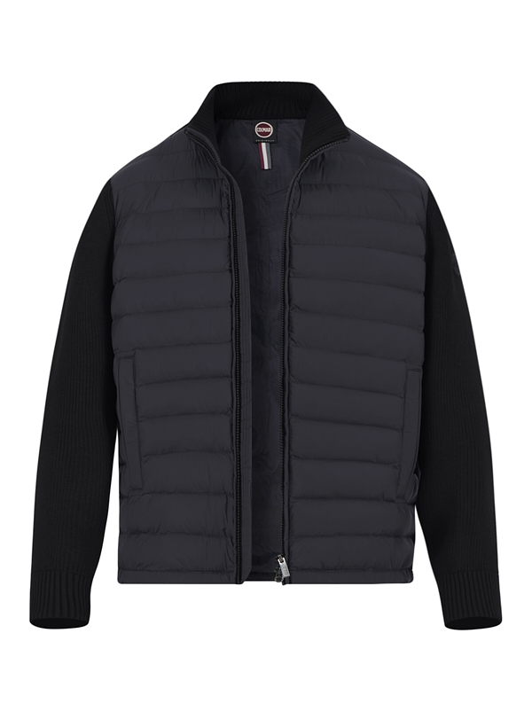 Hybrid Jacke, Strick Mikrofaser, schwarz