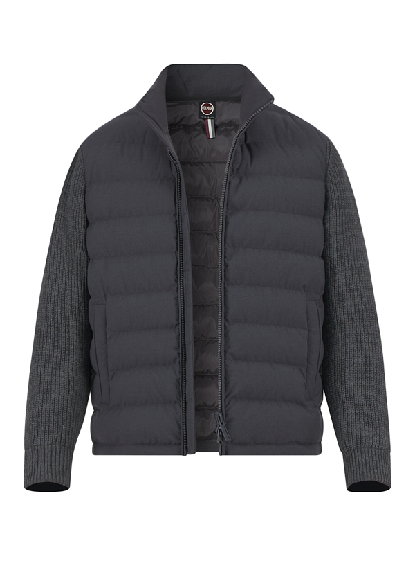 Hybrid Jacke, Strick Mikrofaser, grau