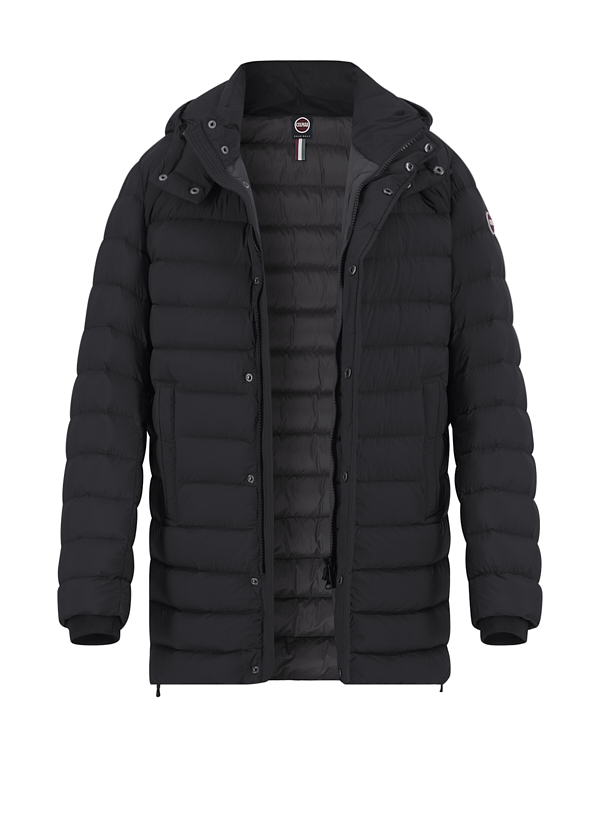 Daunenparka, Mikrofaser wasserabweisend, schwarz