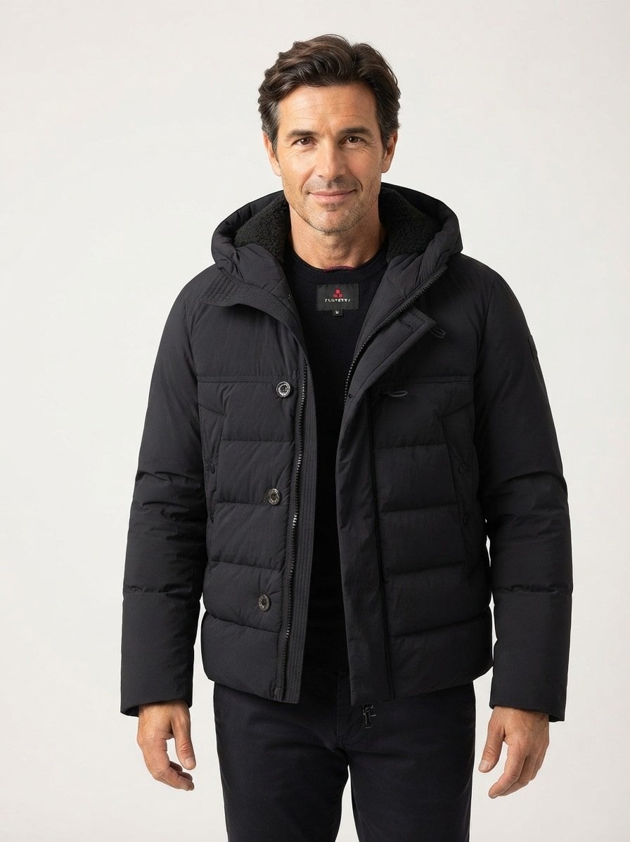 Daunenjacke Eddie, Mikrofaser wasserabweisend, schwarz