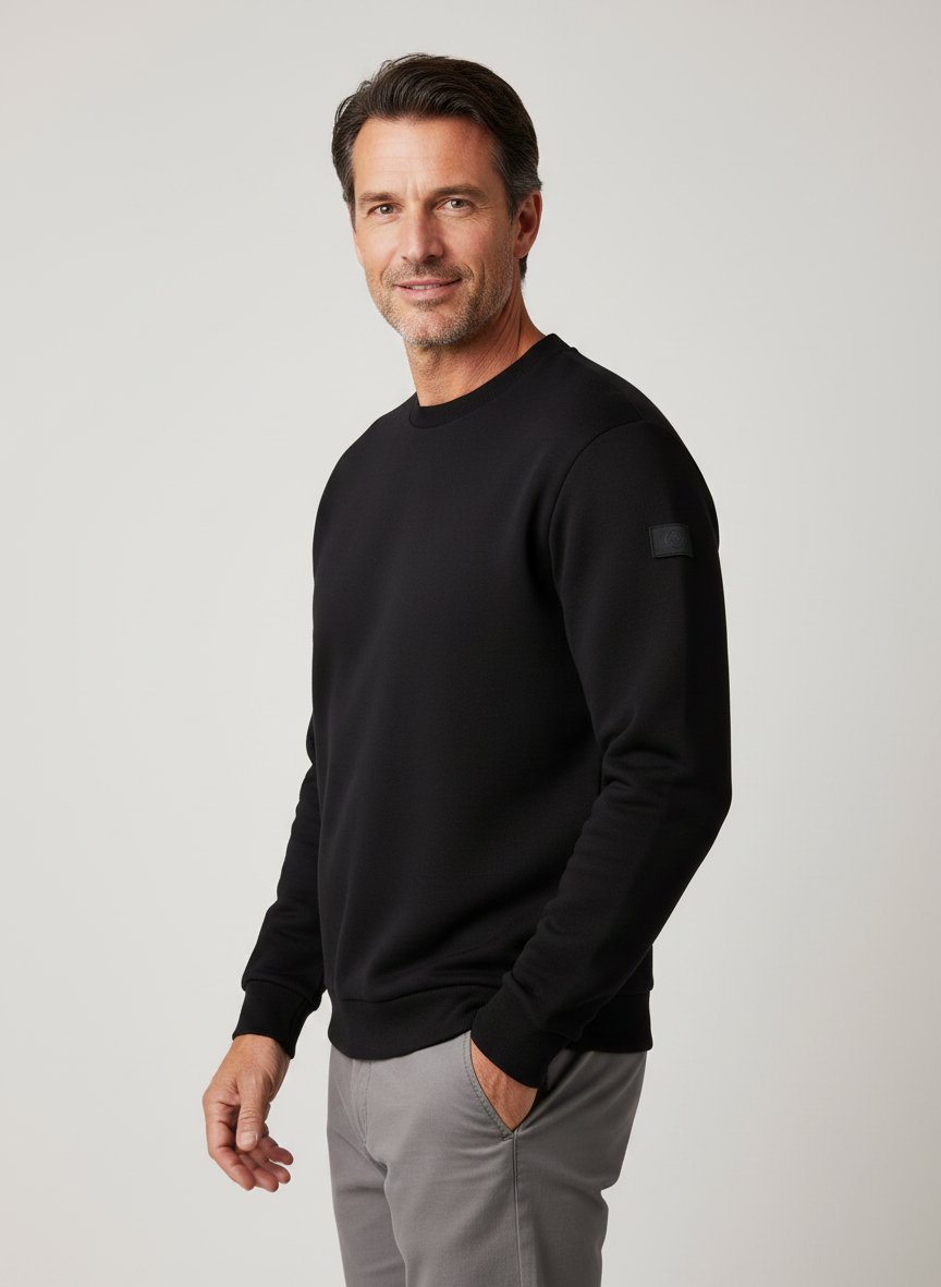 Sweatshirt Saidor, Baumwolle, schwarz