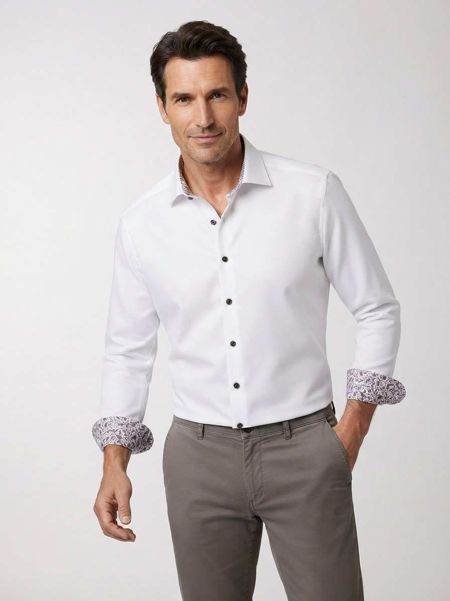 Hemd, Super Slim, Baumwoll-Stretch, Kent, weiß