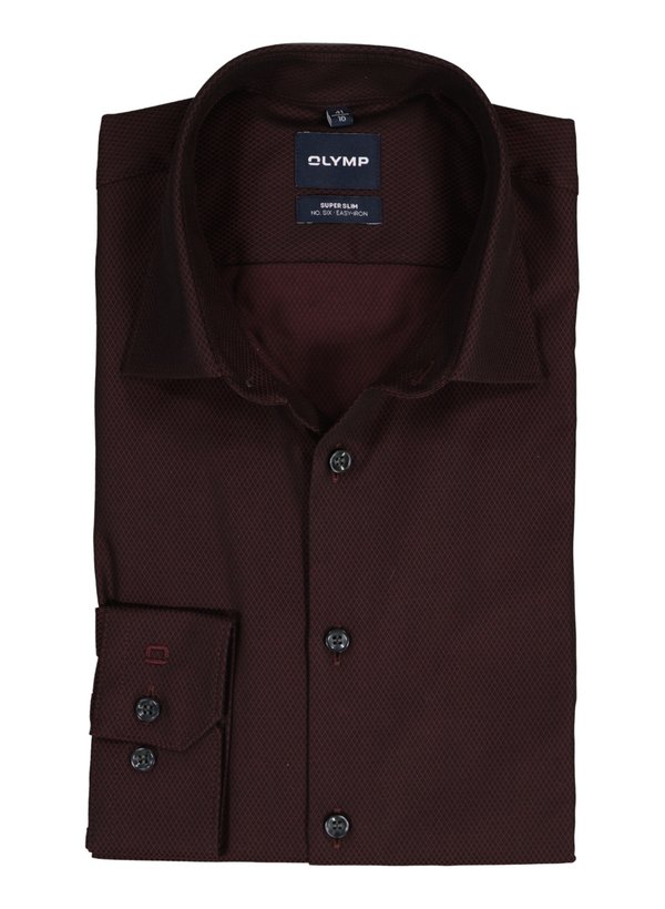 OLYMP Herren Hemd rot Baumwoll-Stretch