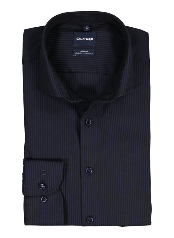 OLYMP Herren Hemd blau Baumwoll-Stretch