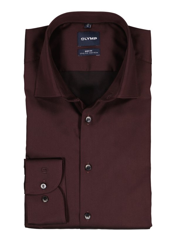 OLYMP Herren Hemd rot Baumwoll-Stretch