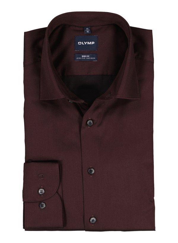 OLYMP Herren Hemd rot Baumwoll-Stretch