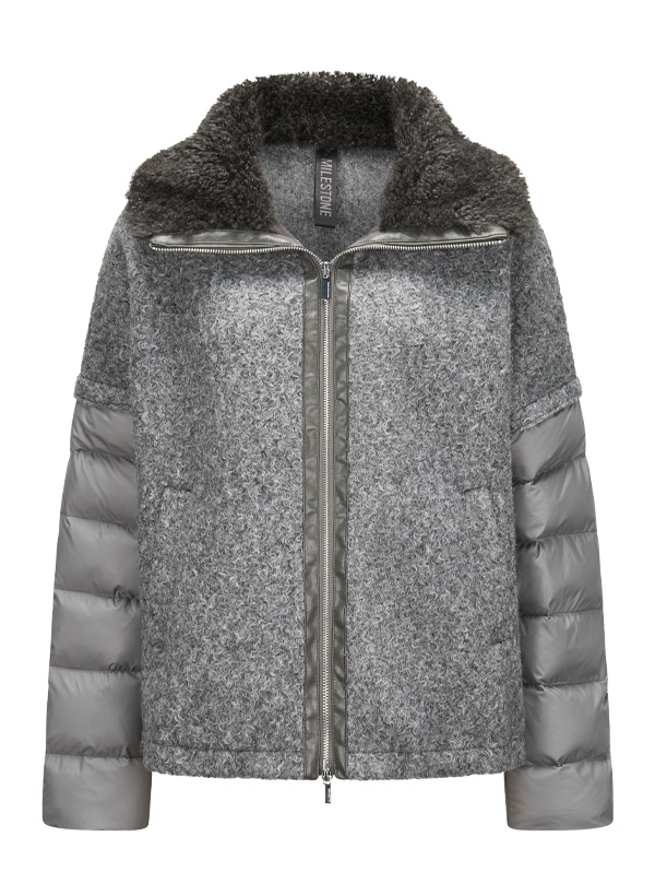 Jacke MSAnnie, Material-Mix Kunstfell, aschgrau