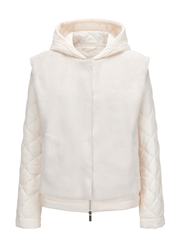 2-in-1Jacke MSAlison, Kunstfell Mikrofaser, wollweiß