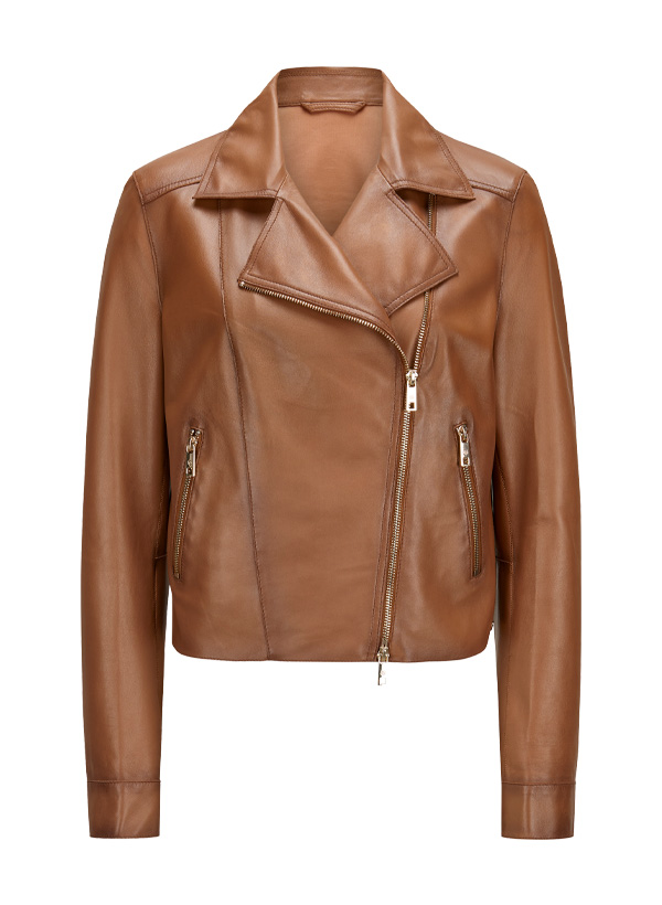Lederjacke MSCara, Lammnappa, cognac