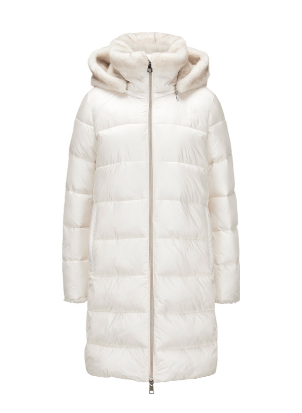 Steppmantel MSLouise, Mikrofaser Fake Fur, creme