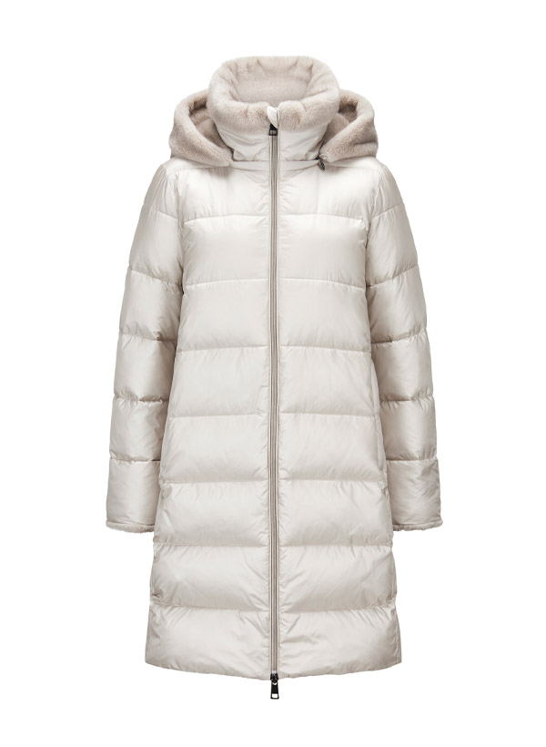 Steppmantel MSLouise, Mikrofaser Fake Fur, steingrau