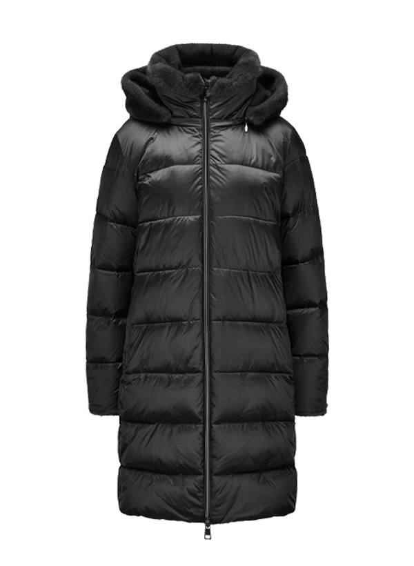 Steppmantel MSLouise, Mikrofaser Fake Fur, schwarz